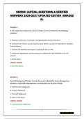 NBHWC &vert;ACTUAL QUESTIONS & VERIFIED ANSWERS 2026-2027 UPDATED EDITION &vert;GRADED A&plus;