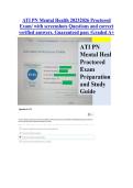 ATI PN Mental Health 20232026 Proctored &NewLine;Exam&sol; with screenshots Questions and correct &NewLine;verified answers&period; Guaranteed pass &sol;Graded A&plus; &NewLine;&NewLine;&NewLine;