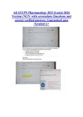 ATI PN Pharmacology 2023 &lpar;Latest 2026 &NewLine;Version&rpar; NGN&sol; with screenshots Questions and &NewLine;correct verified answers&period; Guaranteed pass &NewLine;&sol;Graded A&plus; &NewLine;&NewLine;&NewLine;&NewLine;
