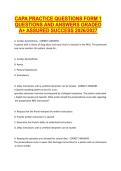 CAPA PRACTICE QUESTIONS FORM 1 QUESTIONS AND ANSWERS GRADED A&plus; ASSURED SUCCESS 2026&sol;2027