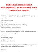 NR 546 &sol; NR546 Final Exam Advanced Pathophysiology&comma; Pathophysiology Finals &lpar;Latest 2026 &sol; 2027 Update&rpar; Questions & Accurate Correct Answers &lpar;Chamberlain&rpar; &lpar;100&percnt; Correct Verified Answers&rpar; Already Graded A&plus;