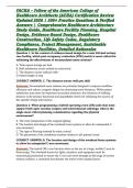 FACHA &ndash; Fellow of the American College of Healthcare Architects &lpar;ACHA&rpar; Certification Review Updated 2026 &vert; 300&plus; Practice Questions & Verified Answers &vert; Comprehensive Healthcare Architecture Study Guide&comma; Healthcare Facility Planning&comma; Hospital Design&comma; Evide