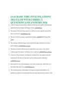 IAAI BASIC FIRE INVESTIGATIONS 2024 EXAM WITH CORRECT QUESTIONS AND ANSWERS 2026