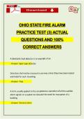 OHIO STATE FIRE ALARM&NewLine;PRACTICE TEST &lpar;3&rpar; ACTUAL&NewLine;QUESTIONS AND 100&percnt;&NewLine;CORRECT ANSWERS