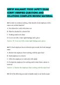 NRFSP WALMART FOOD SAFETY EXAM&NewLine;SCRIPT VERIFIED QUESTIONS AND&NewLine;SOLUTIONS COMPLETE REVIEW MATERIAL&NewLine;