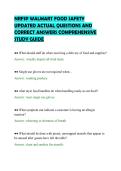 NRFSP WALMART FOOD SAFETY&NewLine;UPDATED ACTUAL QUESTIONS AND&NewLine;CORRECT ANSWERS COMPREHENSIVE&NewLine;STUDY GUIDE&NewLine;
