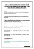 ARE 5&period;0 PROGRAMMING AND ANALYSIS EXAM &vert;ACTUAL QUESTIONS & VERIFIED ANSWERS 2026-2027 UPDATED EDITION &vert;GRADED A&plus;