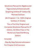 Solutions Manual for Algebra and&NewLine;Trigonometry Enhanced with&NewLine;Graphing Utilities 9th Edition By&NewLine;Michael Sullivan