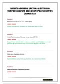 NREMT PARAMEDIC &vert;ACTUAL QUESTIONS & VERIFIED ANSWERS 2026-2027 UPDATED EDITION &vert;GRADED A&plus;