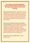 NYC CLERICAL ASSOCIATE EXAMINATION &NewLine;COMPLETE VERIFIED QUESTIONS AND DETAILED &NewLine;SOLUTIONS LATEST UPDATE THIS YEAR JUST &NewLine;RELEASED