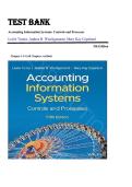 Test bank for Accounting Information Systems&colon; Controls and Processes 5th edition by Leslie Turner &rpar;&comma; Andrea B&period; Weickgenannt &comma; Mary Kay Copeland &vert;ISBN&colon;9781119989486&vert;Guide A&plus;