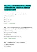 NSG 6001 COMPREHENSIVE EXAM PREP&NewLine;QUESTIONS AND SOLUTIONS VERIFIED&NewLine;STUDY RESOURCE