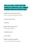 NSG 6001 FINAL PAPER UPDATED&NewLine;COMPLETE QUESTIONS AND CORRECT&NewLine;ANSWERS BUNDLED REVIEW GUIDE&NewLine;