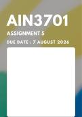 AIN3701 Assignment 5 &lbrace;COMPLETE ANSWERS&rcub; Due Date 7 August 2026