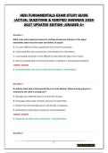 HESI FUNDAMENTALS EXAM STUDY GUIDE &vert;ACTUAL QUESTIONS & VERIFIED ANSWERS 2026-2027 UPDATED EDITION &vert;GRADED A&plus;