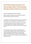 D441 Medical Dosage Calculations and Pharmacology Chapter 2 Pharmacological Principles Questions With Correct Answers &NewLine;
