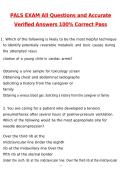 PALS All Questions Exam &lpar;Latest 2026 &sol; 2027 Update&rpar; Questions & Accurate Correct Answers &lpar;100&percnt; Correct Verified Answers&rpar; Already Graded A&plus; Pass Score&period;