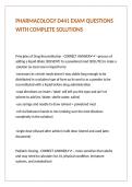 PHARMACOLOGY D441 EXAM QUESTIONS WITH COMPLETE SOLUTIONS