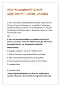 WGU Pharmacology D441 EXAM QUESTIONS WITH CORRECT ANSWERS