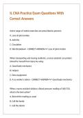 IL CNA Practice Exam Questions With Correct Answers 