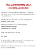 PALS ARRHYTHMIAS &lpar;Latest 2026 &sol; 2027 Update&rpar; Questions & Accurate Correct Answers &lpar;100&percnt; Correct Verified Answers&rpar; Already Graded A&plus; Pass Score&period;