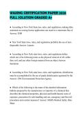 WAXING CERTIFICATION PAPER 2026&NewLine;FULL SOLUTION GRADED A&plus;