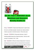 CE 301 Test 1 &lpar;2026&sol;2027&rpar; &vert; 120&plus; Exam Questions & Verified Answers &vert; Surveying&comma; Distance Measurement&comma; Leveling&comma; EDM&comma; Theodolite&comma; Traverse & Error Analysis &vert; Civil Engineering Exam