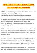 PALS FINAL EXAM &lpar;Latest 2026 &sol; 2027 Update&rpar; Questions & Accurate Correct Answers &lpar;100&percnt; Correct Verified Answers&rpar; Already Graded A&plus; Pass Score&period;