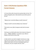Exam 1 EAQ Review Questions With Correct Answers