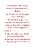 Solutions Manual For College Algebra 9th Edition By Robert F&period; Blitzer