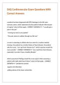 EAQ Cardiovascular Exam Questions With Correct Answers