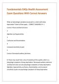 Fundamentals EAQs Health Assessment Exam Questions With Correct Answers
