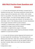 AHA PALS Practice Exam &lpar;Latest 2026 &sol; 2027 Update&rpar; Questions & Accurate Correct Answers &lpar;100&percnt; Correct Verified Answers&rpar; Already Graded A&plus;
