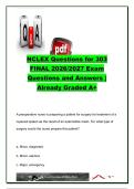 NURS 303 Final NCLEX Review &lpar;2026&sol;2027&rpar; &vert; 180&plus; NCLEX-Style Questions & Verified Answers &vert; Perioperative Nursing&comma; Wound Care&comma; Pressure Injuries&comma; Sensory Alterations & Complementary Therapies