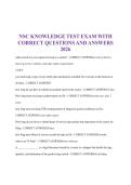 NSC KNOWLEDGE TEST EXAM WITH CORRECT QUESTIONS AND ANSWERS 2026