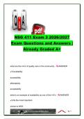 NSG 411 Exam 3 &lpar;2026&sol;2027&rpar; &vert; 350&plus; Exam Questions & Verified Answers &vert; Community Health Nursing&comma; Disaster Preparedness&comma; Healthy People 2030&comma; Forensic Nursing & Quality Improvement