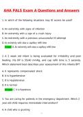 2027 AHA PALS Exam A &lpar;Latest 2026 &sol; 2027 Update&rpar; Questions & Accurate Correct Answers &lpar;100&percnt; Correct Verified Answers&rpar; Already Graded A&plus;