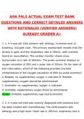 Package Deals For AHA PALS PRACTICE EXAMS 2027 Updated Questions and Verified Answers Instant Pdf Download