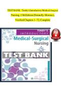 TEST BANK - Timby's Introductory Medical-Surgical Nursing&comma; 13th Edition &lpar;Donnelly-Moreno&rpar;&comma; Verified Chapters 1 - 72&comma; Complete&NewLine;