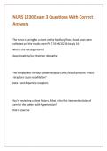 NURS 1230 Exam 3 Questions With Correct Answers