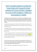 AHIP -Complete Medicare Certification Study Guide with Frequently Tested Questions & Correct Answers &vert;Updated for Current CMS Guidelines &vert;100&percnt; Pass Guaranteed A&plus; Graded