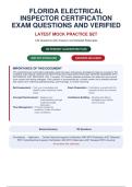 FLORIDA ELECTRICAL INSPECTOR CERTIFICATION EXAM QUESTIONS AND VERIFIED ANSWERS WITH&NewLine;RATIONALES JUST RELEASED &period;PDF