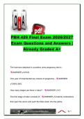 PBH 429 Final Exam &lpar;2026&sol;2027&rpar; &vert; 100&plus; Exam Questions & Verified Answers &vert; Human Sexuality&comma; Reproductive Health&comma; Contraception&comma; Pregnancy&comma; Labor&comma; HIV&sol;AIDS&comma; STIs & Sexual Health