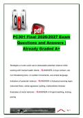 PC301 Final Exam &lpar;2026&sol;2027&rpar; &vert; 100&plus; Exam Questions & Verified Answers &vert; Mental Health Nursing&comma; Therapeutic Communication&comma; Violence Prevention&comma; Schizophrenia&comma; Child Development & Patient-Centered Care