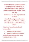 Solutions Manual for Corporate Finance Core Principles and Applications 7th Edition By Stephen Ross&comma; Randolph Westerfield&comma; Jeffrey Jaffe&comma; Bradford Jordan&comma; Kelly Shue