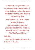 Solutions Manual with Test Bank for Corporate Finance Core Principles and Applications 7th Edition By Stephen Ross&comma; Randolph Westerfield&comma; Jeffrey Jaffe&comma; Bradford Jordan&comma; Kelly Shue