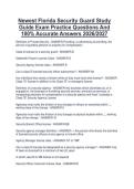 Newest Florida Security Guard Study&NewLine;Guide Exam Practice Questions And&NewLine;100&percnt; Accurate Answers 2026&sol;2027