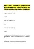 WALL STREET PREP EXCEL CRASH COURSE&NewLine;ACTUAL EXAM 2026 QUESTIONS WITH 100&NewLine;PERCENT CORRECT ANSWERS GRADED A&plus;
