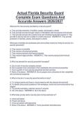 Florida Security Guard &ndash; Complete Exam Questions and Accurate Answers &ndash; 2026&sol;2027 Comprehensive Study Guide