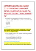 Certified Playground Safety Inspector &NewLine;&lpar;CPSI&rpar; Practice Exam Questions And &NewLine;Correct Answers &lpar;Verified Answers&rpar; Plus &NewLine;Rationales 2026 Q&A &vert; Instant Download &NewLine;Pdf 